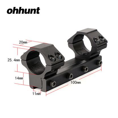 ohhunt 11mm Dovetail 1 inch Rifle Scope Rings Mount 10cm Long with Stop Pin Medium Profile