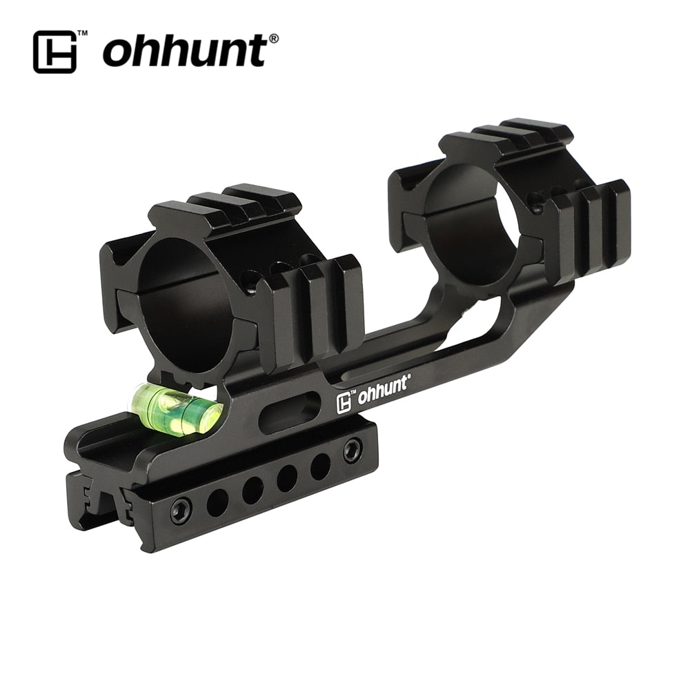 ohhunt 1 inch 30mm Diameter 11mm 3/8" Dovetail & Picatinny Rifle Scope Mount with Bubble Level Extra Rail