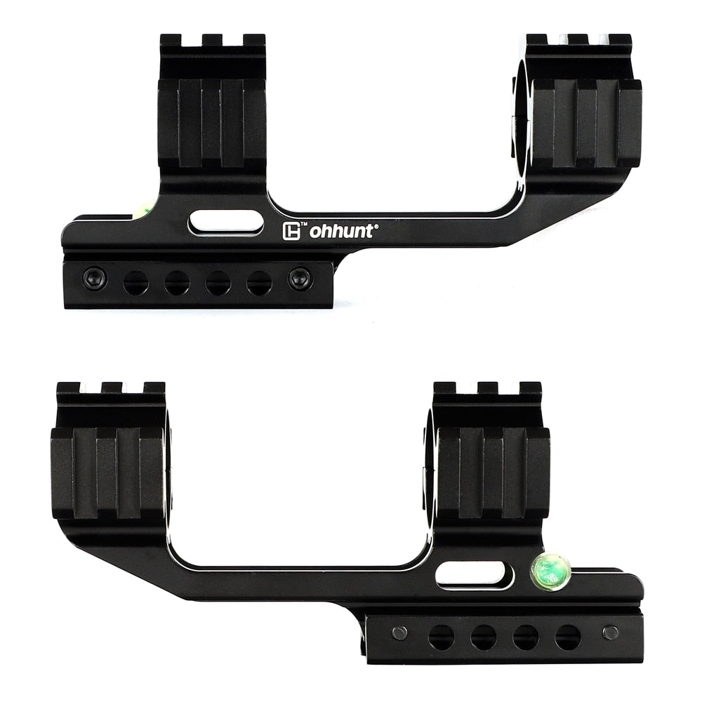 ohhunt 1 inch 30mm Diameter 11mm 3/8" Dovetail & Picatinny Rifle Scope Mount with Bubble Level Extra Rail
