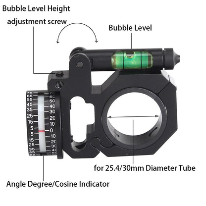 ohhunt High Accuracy Angle Cosine Indicator Kit with Bubble Level Fit 1 inch/30mm Tube Rifle Scope Mounts