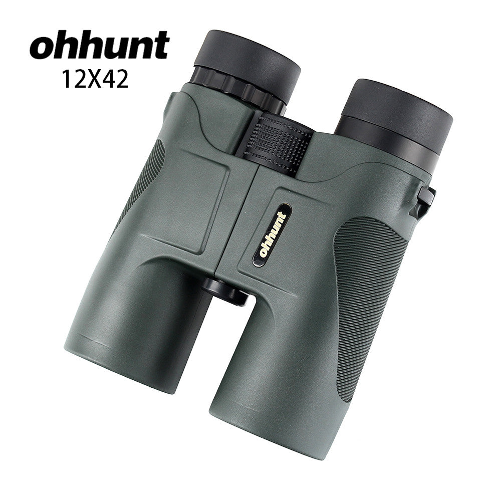 ohhunt 12X42 Binoculars Waterproof Fogproof Telescope Powerful Bright Optics Scope Camping Hiking Binocular Dark Green