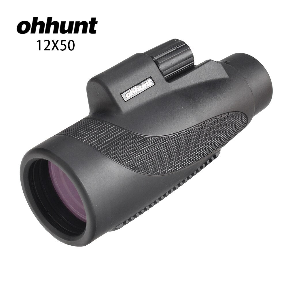 ohhunt 12x50 Monocular Telescope Waterproof Fogproof Wide-angle Bright For Camping Hiking Travel Concert