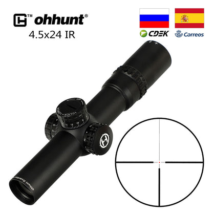 ohhunt Tactical Guardian 4.5x24 Hunting Rifle Scope 1/2 Half Mil Dot Reticle 30mm Tube Optics Sight Turrets Reset Rifle Scope