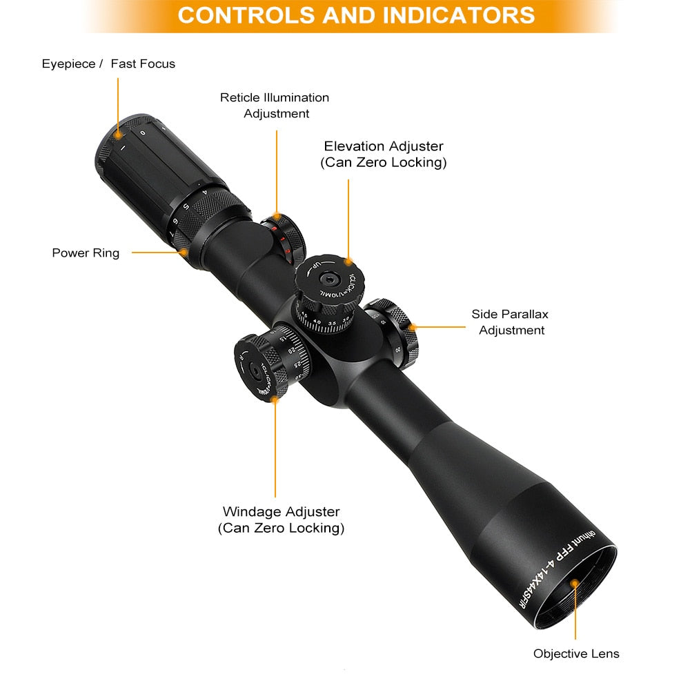 ohhunt 4-14X44 SFIR FFP Rifle Scope Tactical Optics