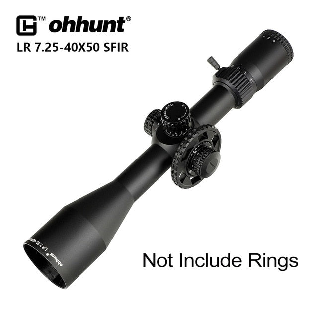 ohhunt LR 7.25-40X50 SFIR Red Illumination Hunting Riflescope Glass Etched Reticle Side Parallax Turret Lock Reset