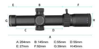 ohhunt LR 2.4-15X32 Compact Rifle Scope 35mm Tube Tactical Optics