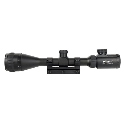 ohhunt 4-12x42 AOE Hunting Rifle Scope with Red Green Cross Glass Etched Reticle