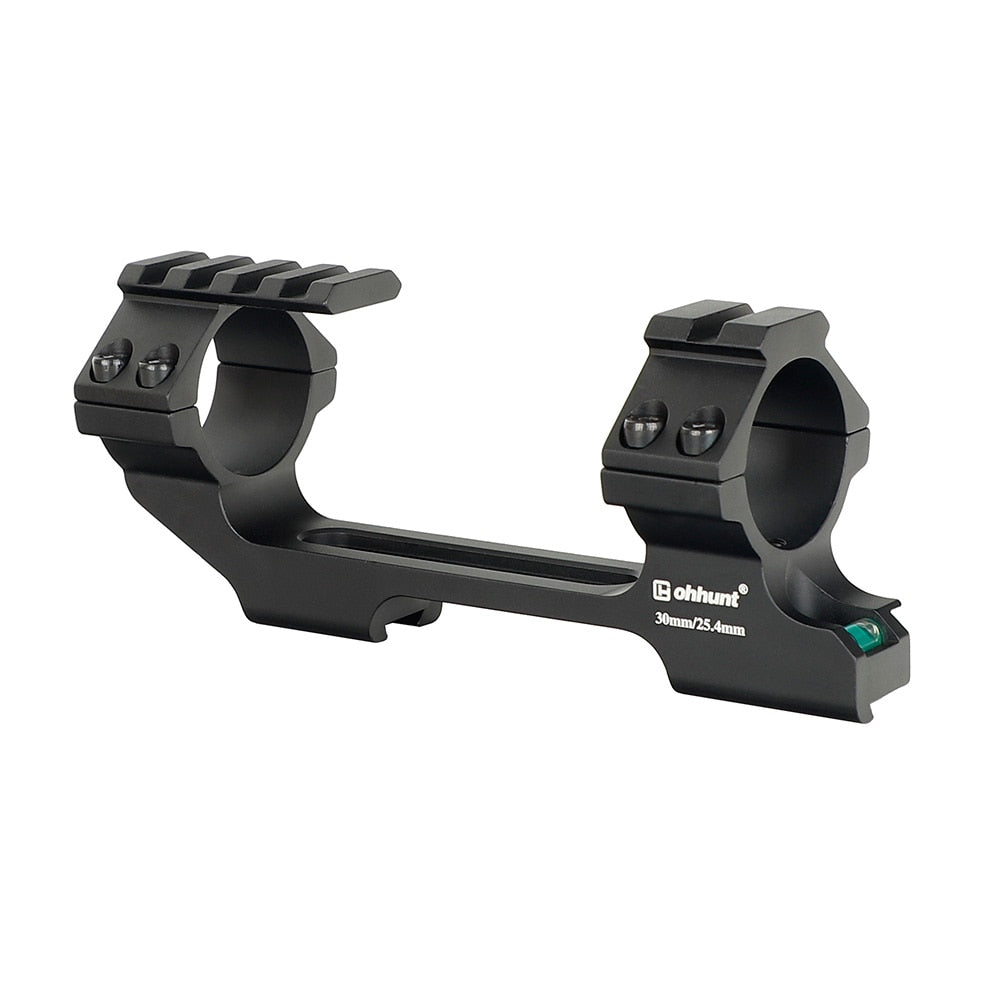 ohhunt 11mm Dovetail 30mm scope rings One Piece Cantilever Mount with Top Picatinny Rail Stop Pin and Bubble Level - High Profile