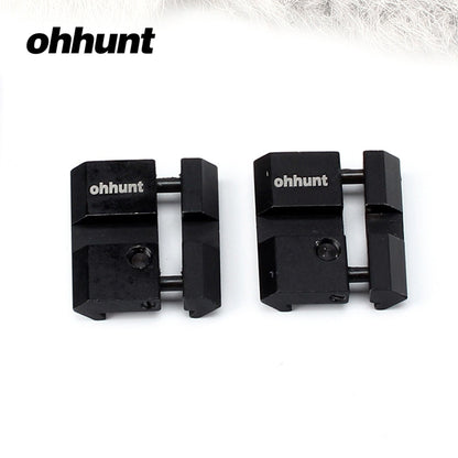 ohhunt 2pcs Low 11mm Dovetail Airgun to Picatinny Rail Snap-in Adaptor For Scope Rings Mount With Stop Pin
