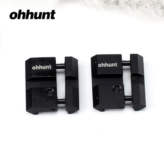 ohhunt Low 11mm Dovetail Airgun to Picatinny Rail Snap-in Adaptor for Scope Rings Mount With Stop Pin 2pcs