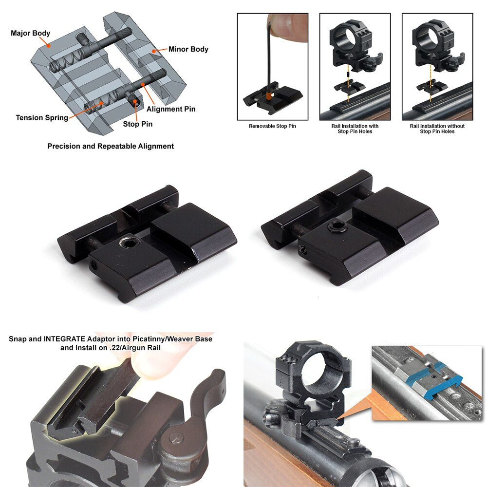 FOCUHUNTER Tactical Rifle Mount 11/20mm Picatinny Rail Mount Adapter Scope Mount Base