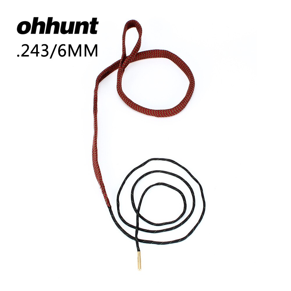 ohhunt 6mm/.243 Cal & .22 .223 Gauge Barrel Cleaner Kit Cord Rope Brass Bore Cleaner Gun Bore Brush