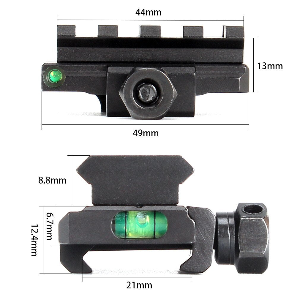 ohhunt コンパクト ピカティニー ライザー マウント バブル レベル付き