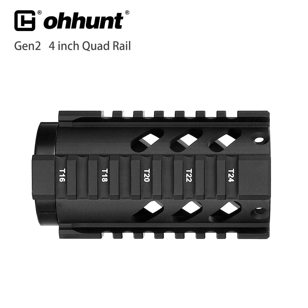 Ohhunt Gen2  AR-15 4 inch Free Float Quad Rail Handguard